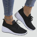Light wedge sneakers made of mesh for walking
