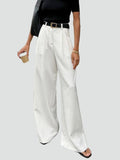 Elegant women's high-waisted wide-leg pants