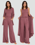 Ensemble femme 3 pièces avec cardigan et pantalon large