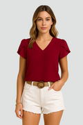 Delicate Light Romantic Women's Blouse with Subtle Pattern