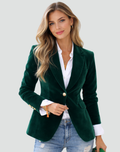 Elegant women's velvet blazer with fitted cut