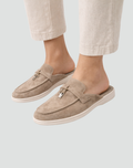 Elegant women's mule slippers in suede