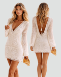 Lace women's dress with open back, perfect for summer