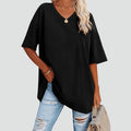 Loose oversized V-neck T-shirt for everyday wear