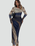 Fitted women's maxi bodycon party dress