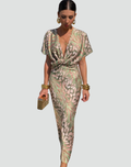 Sensual Light Women's Dress with Wrap Neckline