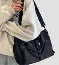 Women's Corduroy Shopper Shoulder Bag with Pockets
