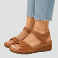 Comfortable Adjustable Women's Sandals on Light Wedge