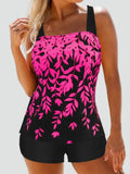 Elegant shaping women's tankini with floral pattern