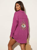 Loose women's sequin shirt for evening outings