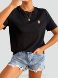 Women's T-shirt with Heart and Short Sleeves