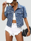 Veste en jean pour femme, idéale pour les journées chaudes, avec poches