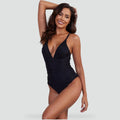 Maillot de bain femme avec décolleté en V et coupe sculptante
