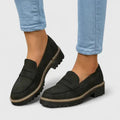 Classic women's loafers with a thick sole for the office