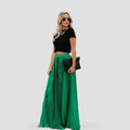 Élégante jupe maxi plissée pour femme, idéale pour toutes les occasions