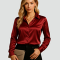Classic Satin Blouse with Collar and Buttons
