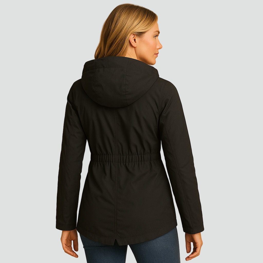 Kurtka zimowa parka damska z kapturem i ciepłą podszewką