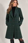 Elegant women's plaid coat with a classic lapel