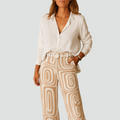 Patterned Wide High-Waisted Women's Pants