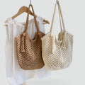 Torba Shopper w stylu boho z plecionką i frędzlami