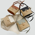 Torebka crossbody z plecionką i metalową klamrą