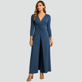 Women's set with maxi open-front tunic and wide pants