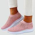 Women's slip-on orthopedic sneakers with glitter and cushioning