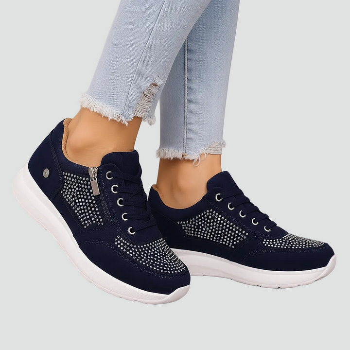 Women's orthopedic sneakers with zipper and cushioning