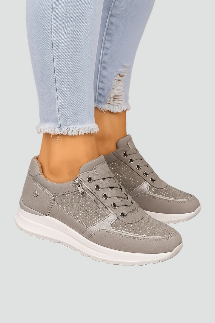 Women's orthopedic sneakers with zipper and cushioning