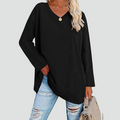 Soft oversize women's V-neck sweater for everyday wear