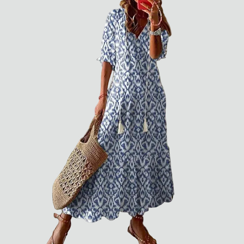 Bohemien maxi-jurk met V-hals voor dames