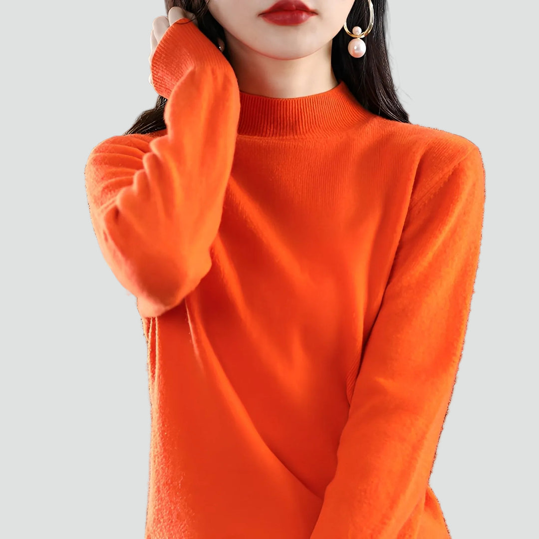 Damski luźny kaszmirowy sweter z miękkiej wełny