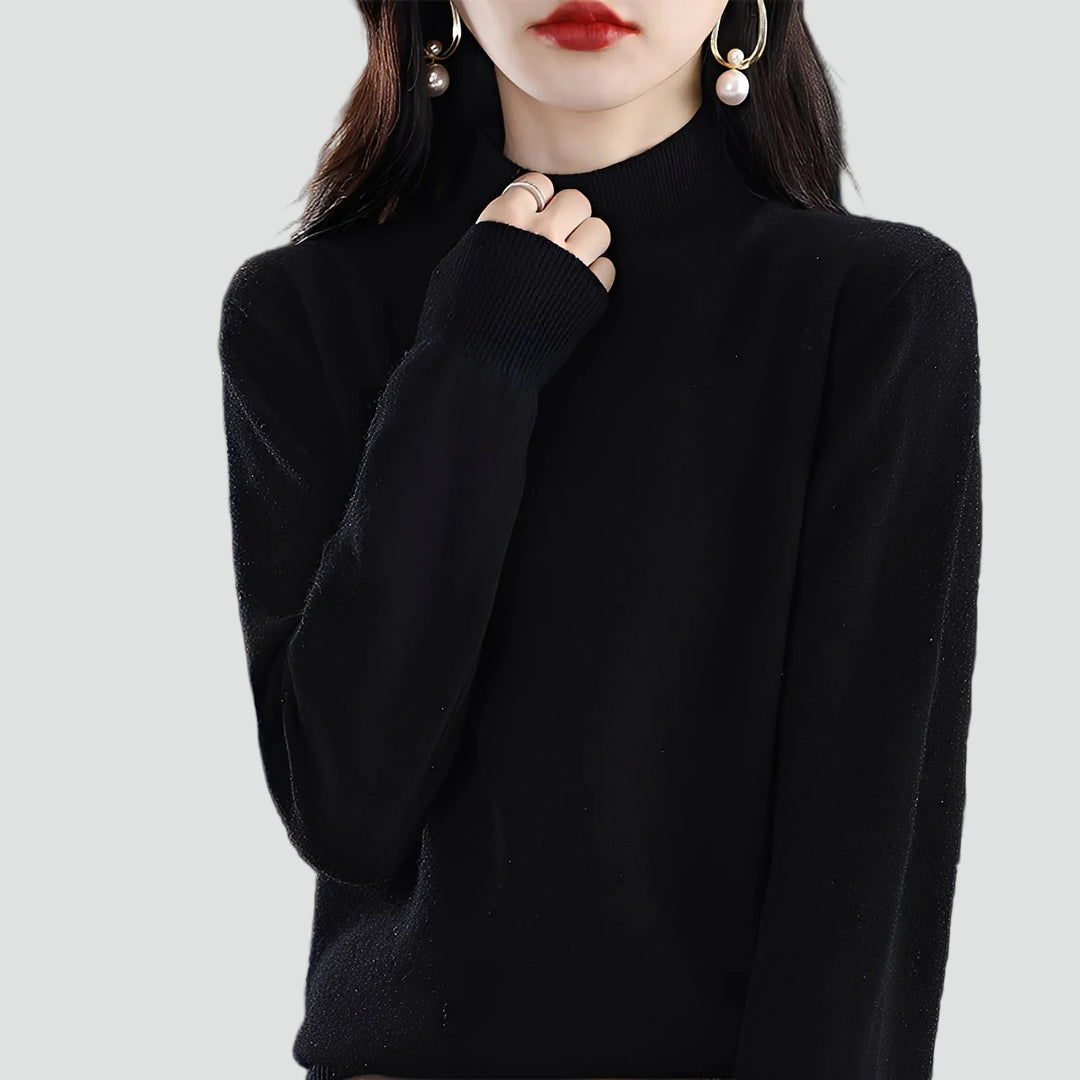 Damski luźny kaszmirowy sweter z miękkiej wełny