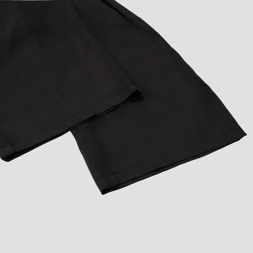 Women's satin-look pajama set with button-up shirt and pants