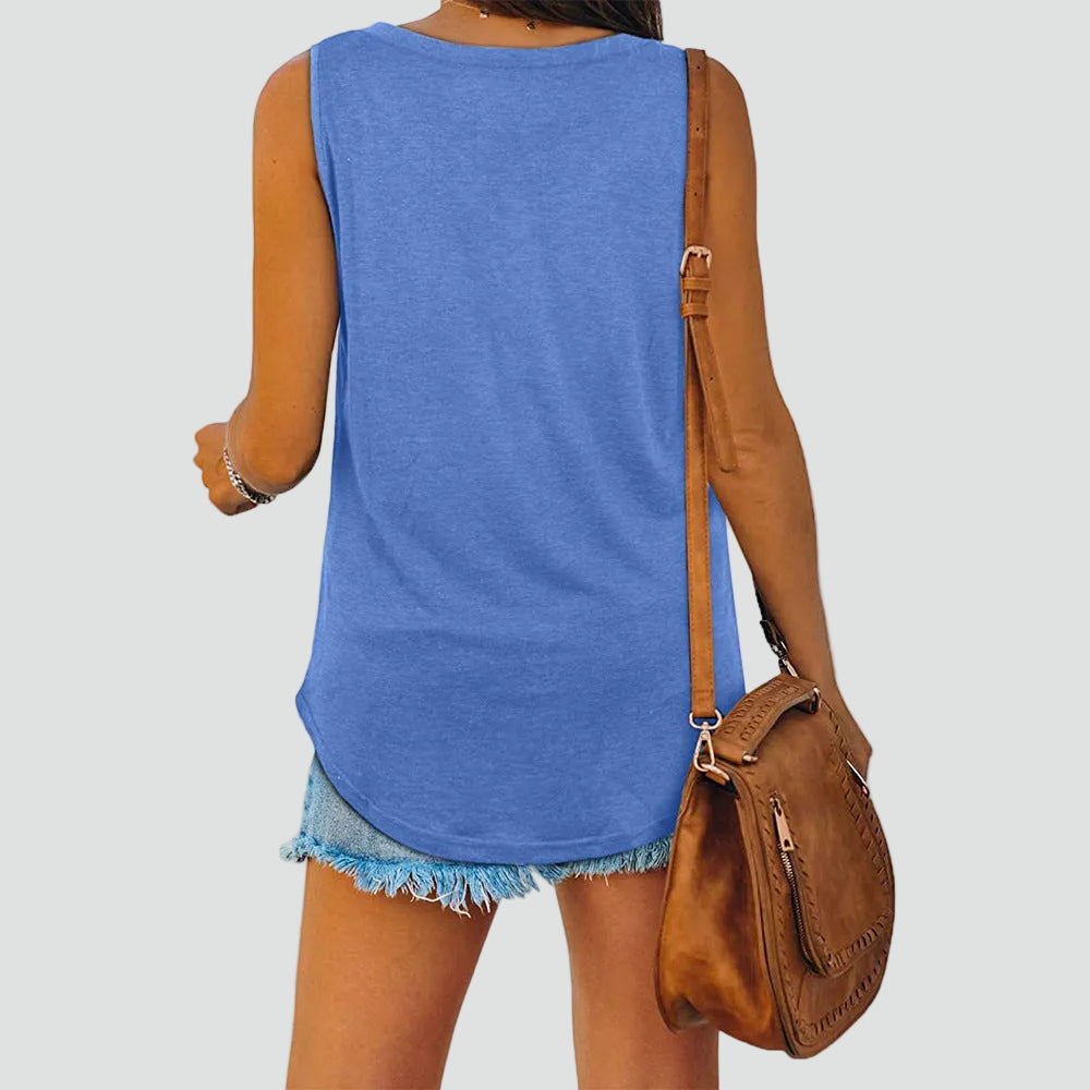 Light tank top with V-neck and loose fit