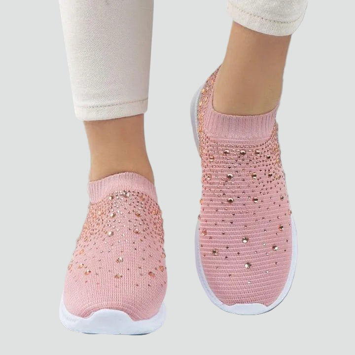 Damskie wsuwane sneakersy ortopedyczne z brokatem i amortyzacją