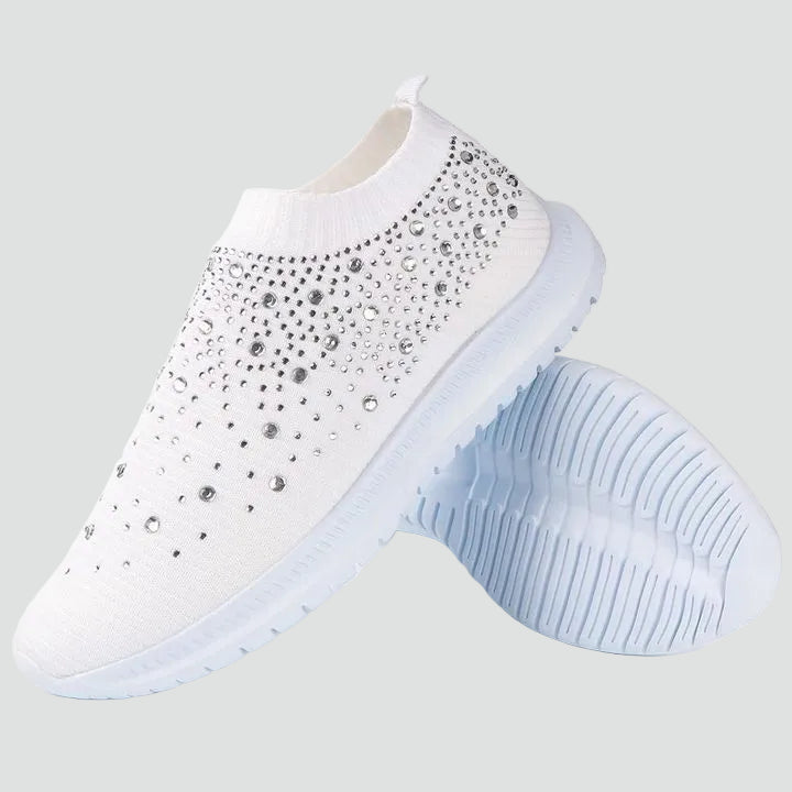 Damskie wsuwane sneakersy ortopedyczne z brokatem i amortyzacją