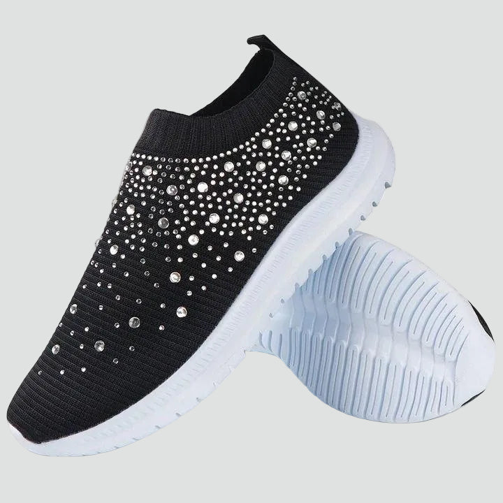 Damskie wsuwane sneakersy ortopedyczne z brokatem i amortyzacją