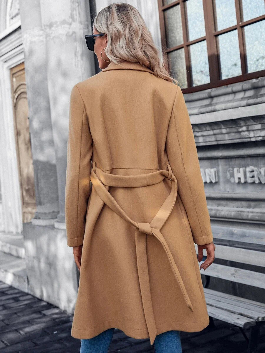 Stylowy Elegancki Damski Płaszcz o klasycznym kroju