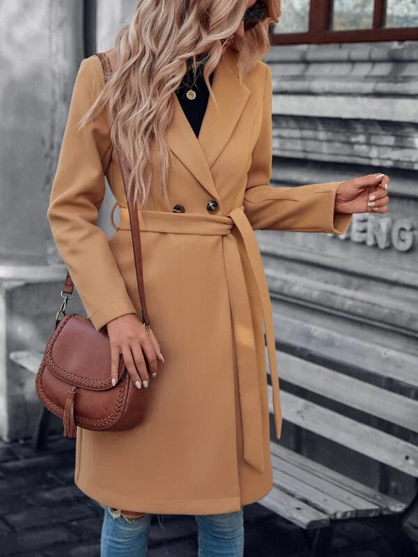 Stylowy Elegancki Damski Płaszcz o klasycznym kroju