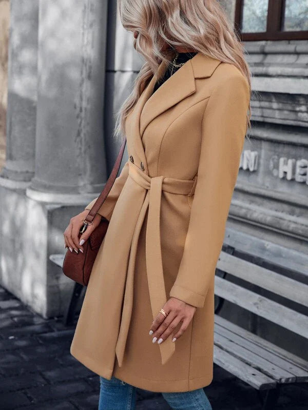 Stylowy Elegancki Damski Płaszcz o klasycznym kroju
