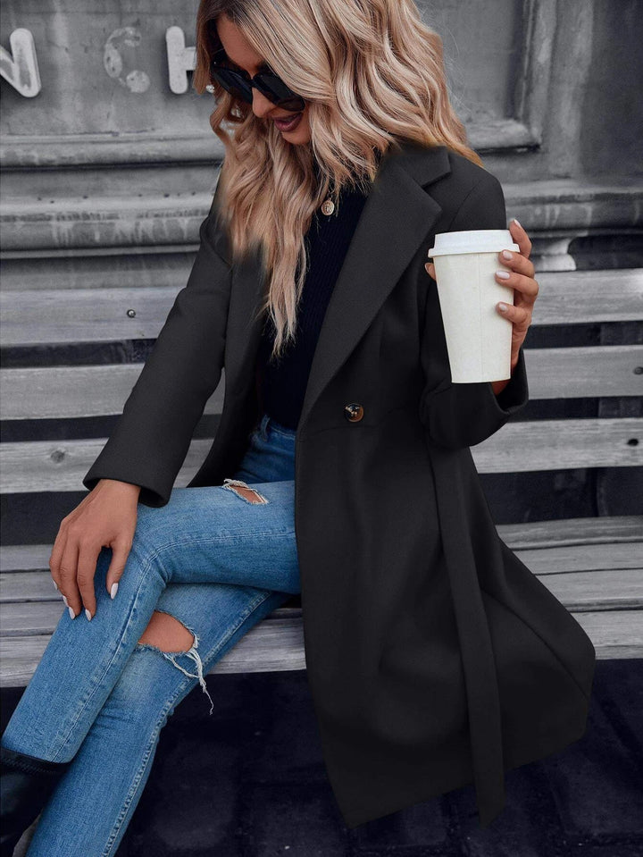 Stylowy Elegancki Damski Płaszcz o klasycznym kroju