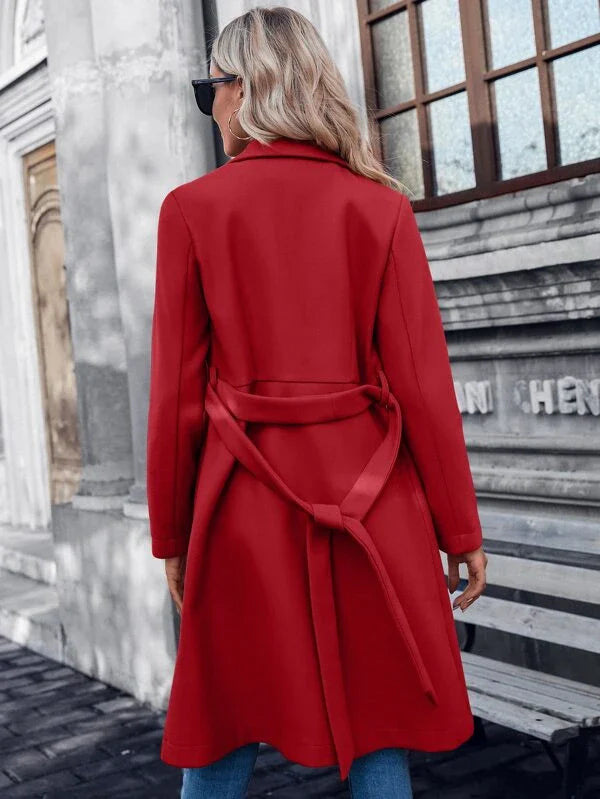 Stylowy Elegancki Damski Płaszcz o klasycznym kroju