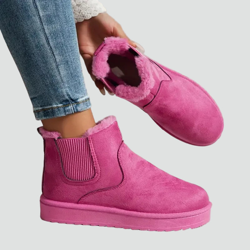 Ocieplane zimowe botki damskie z futerkiem