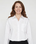 Classic oversized women's shirt with collar and pocket