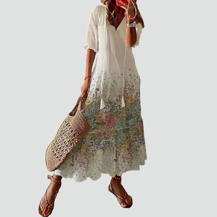 Bohemien maxi-jurk met V-hals voor dames