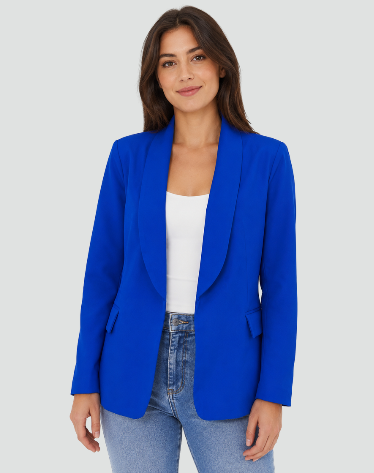Modern Women's Blazer with Collar and Button Closure, Elegant