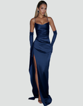 Maxi dress with chiffon bottom and thin straps