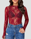 Elegant women's blouse with floral lace finish