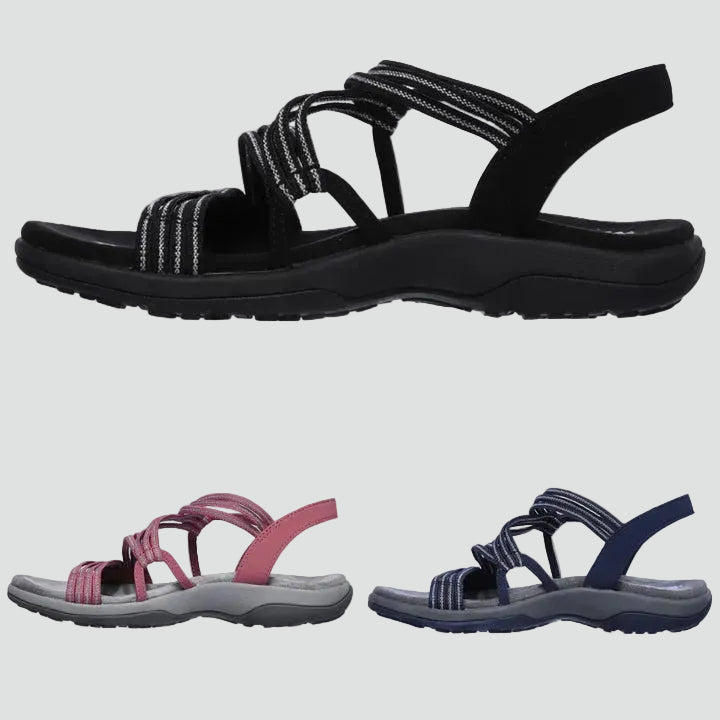 Women's sporty sandals with elastic straps